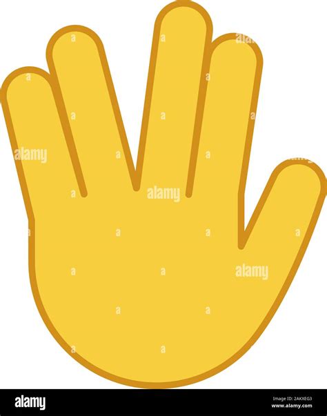 Vulcan salute emoji color icon. Live long and prosper hand gesture ...