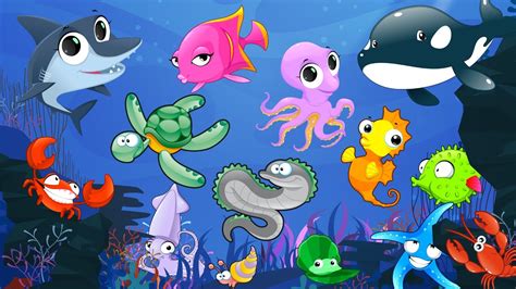 Sea Animals Cartoon Clipart