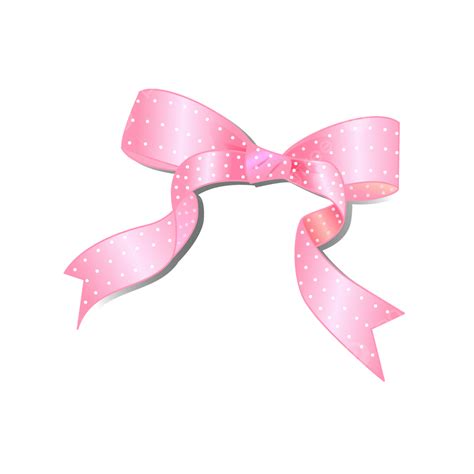 Pink Ribbon Bow Vector Hd Images, Pink Bow Cute With Dot Ornament, Gift ...