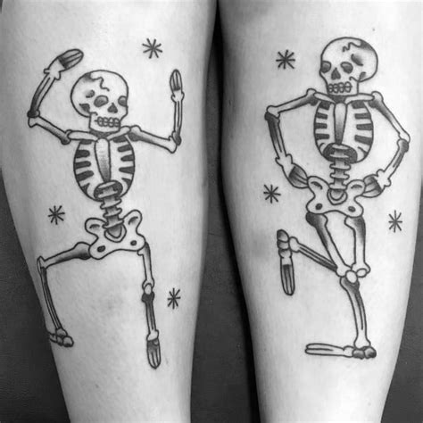 50 Dancing Skeleton Tattoo Ideas For Men - Moving Bone Designs