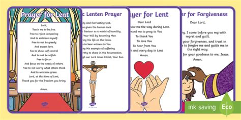 Daily Prayers for Lent A4 Display Poster (teacher made)