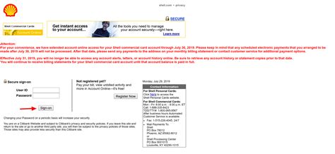 How To Access Online Shell Business Card Account