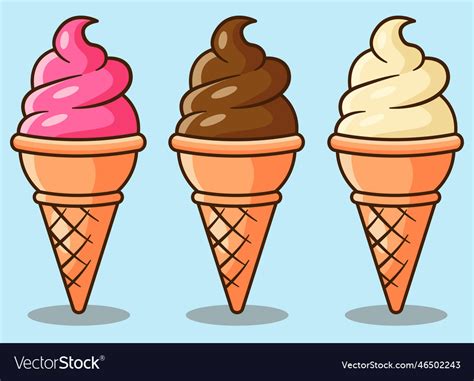 3 flavor ice cream Royalty Free Vector Image - VectorStock