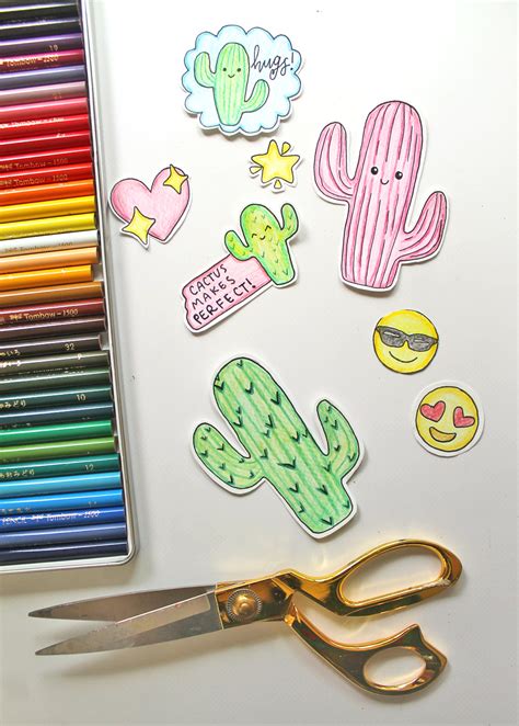 DIY! How To Make Your Own Cactus Emoji Stickers!