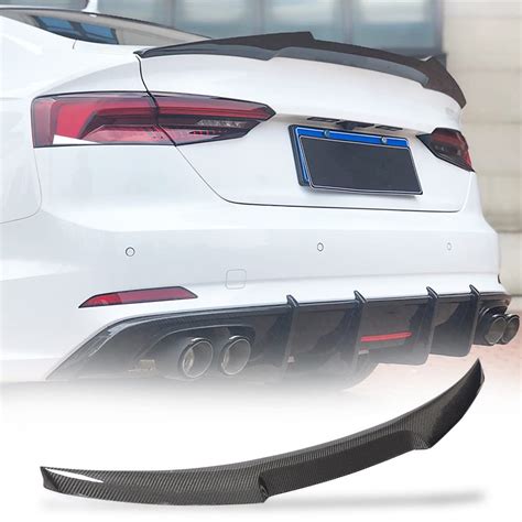 Buy JC SPORTLINE Carbon Fiber Rear Spoiler for Audi 4-Door A5 Base ...