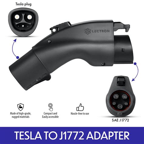 Tesla to J1772 Charging Adapter 48A (Black) l Lectron — Lectron EV