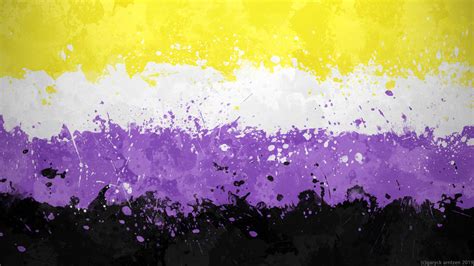 Non-Binary Flag Wallpaper - Grungy Splatter by GaryckArntzen on DeviantArt