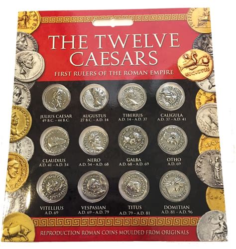 Ancient Roman Coin Replicas of Twelve Caesars Portraits Set