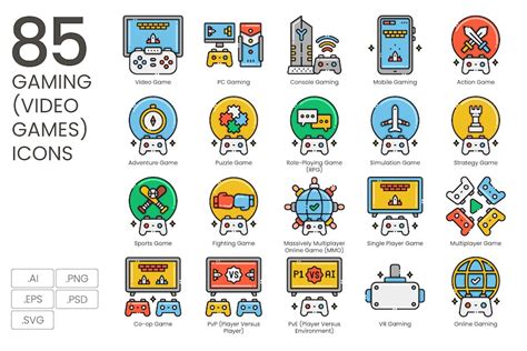 85 Gaming (Video Games) Icons - Aesthetics Series, Graphics - Envato ...