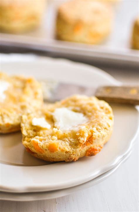 Cheddar Cornmeal Biscuits are simple cheesy biscuits with great texture ...