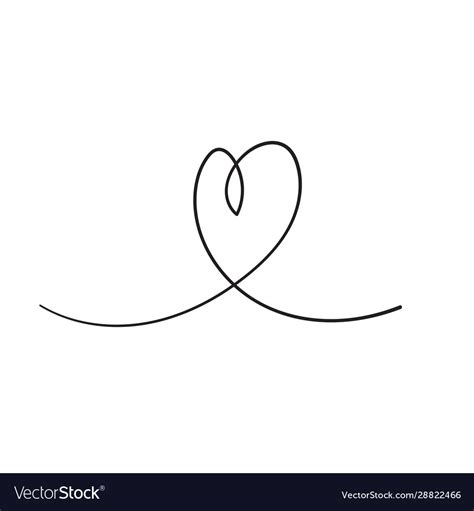 Continuous line drawing love sign with hearts Vector Image