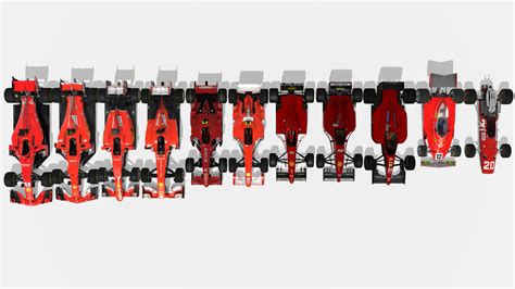 Comparison of 51 years of Ferrari F1 cars : r/formula1