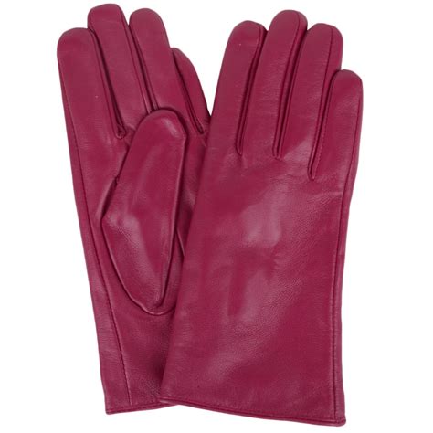 Ladies Leather Gloves Pink - Snugrugs