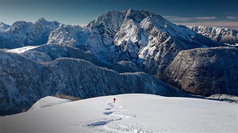 nature, landscape, mountains, snow, snowy mountain, skiers, Alps ...