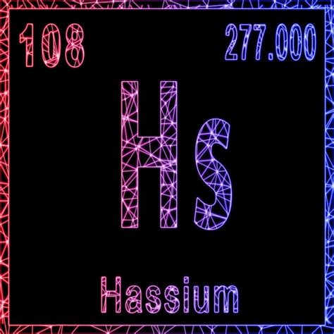 Premium Photo | Hassium chemical element sign with atomic number and ...