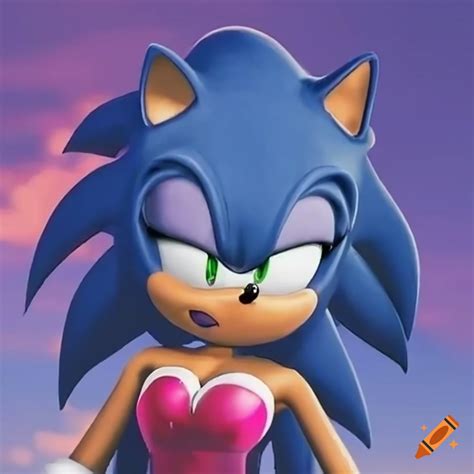 Fan art of female sonic the hedgehog with rouge on Craiyon