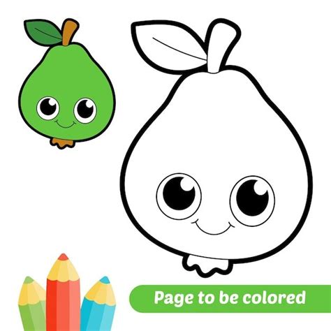 Premium Vector | Coloring book for kids guava vector in 2024 | Coloring ...