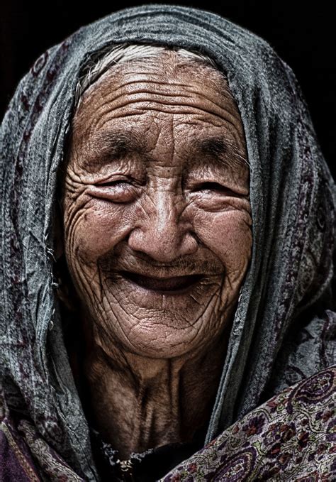 Grace - An old lady in the Turtuk Village of Ladakh Region in Jammu and ...