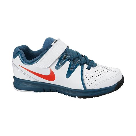 Nike Little Boys Vapor Court Tennis Shoes - White/Blue - Tennisnuts.com