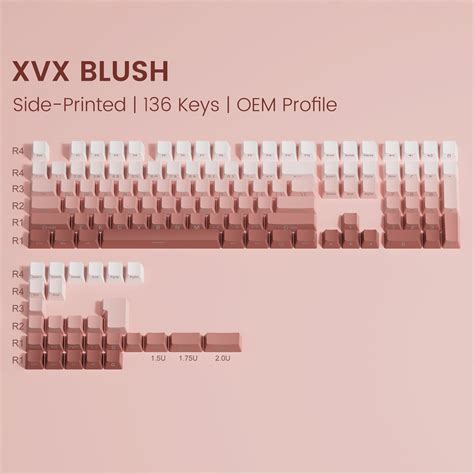 XVX Gradient Series 136-Key Side-Printed OEM Profile Keycap (6 Colors ...