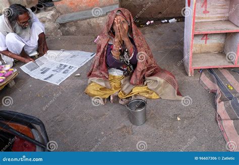 Indian Beggar Girl On The Street In Leh, Ladakh. India Editorial Photo ...