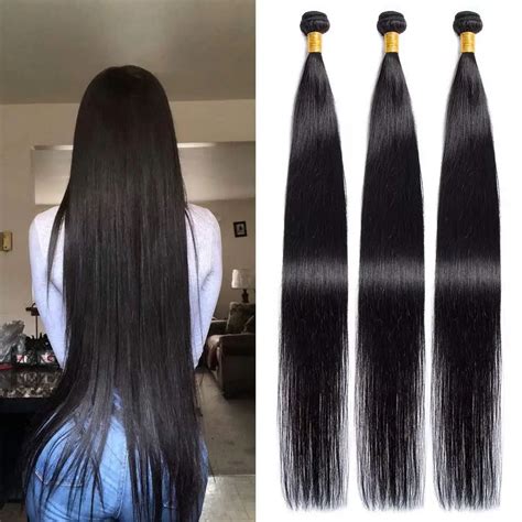 Natural Color Brazilian Hair Weave Bundles 30 32 34 36 38 40 Inch ...