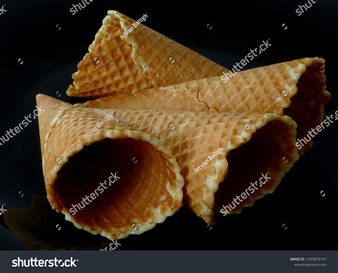 Isolated Ice Cream Cones Wafer Pattern Stock Photo 1433879141 ...