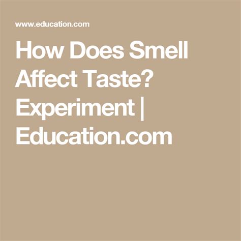 How Does Smell Affect Taste? Experiment | Education.com Stem Projects ...