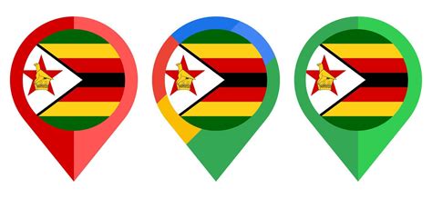 flat map marker icon with zimbabwe flag isolated on white background ...