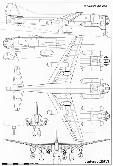 A. L. BENTLEY DRAWINGS | Junkers JU287 V1