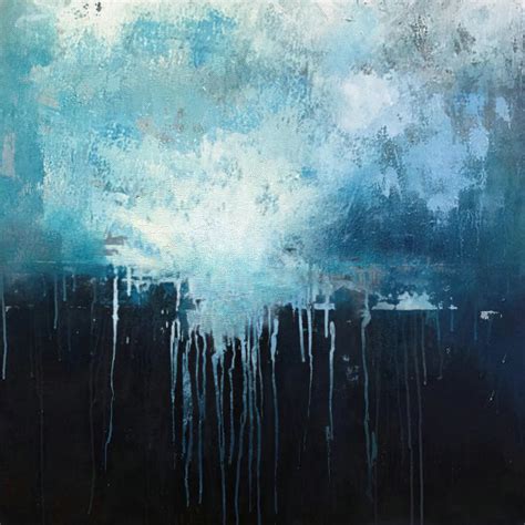 Large Blue Abstract Art Sky Landscape Oil Painting,Black Abstract Oil ...