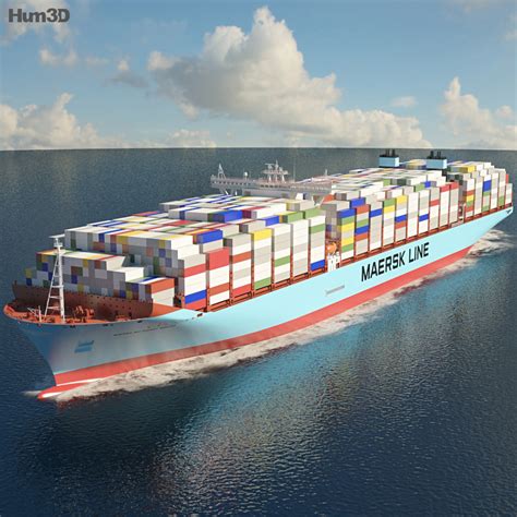 Maersk Triple E-class container ship 3D model - Ship on Hum3D