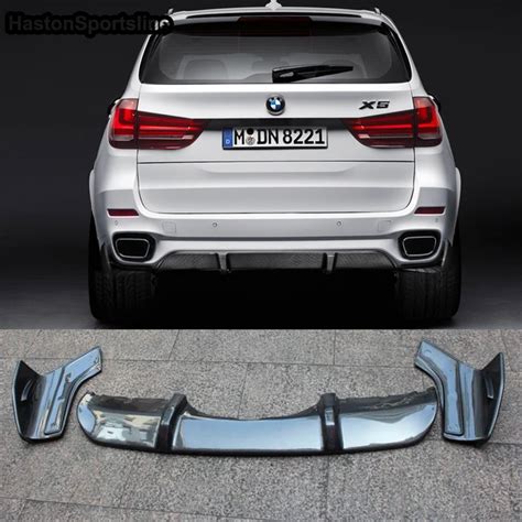 X5 F15 M Sport Carbon Fiber Rear Bumper Lip Diffuser With Side Splitte ...