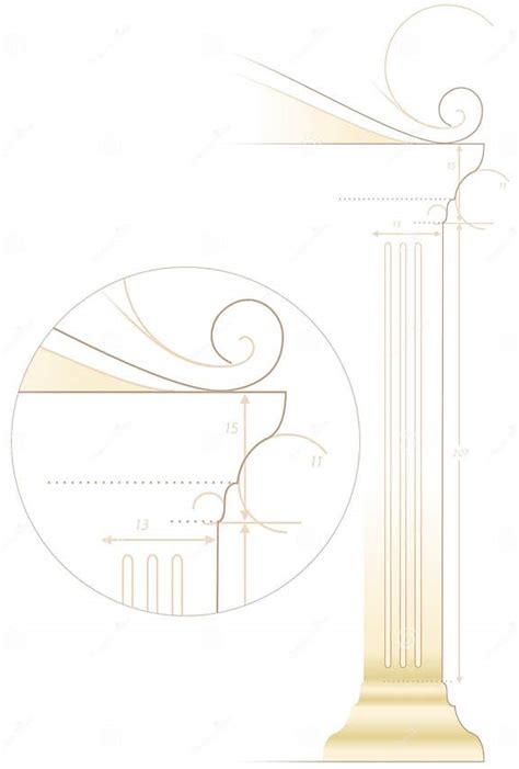 Architecture Sketch of Column Stock Vector - Illustration of ancient ...