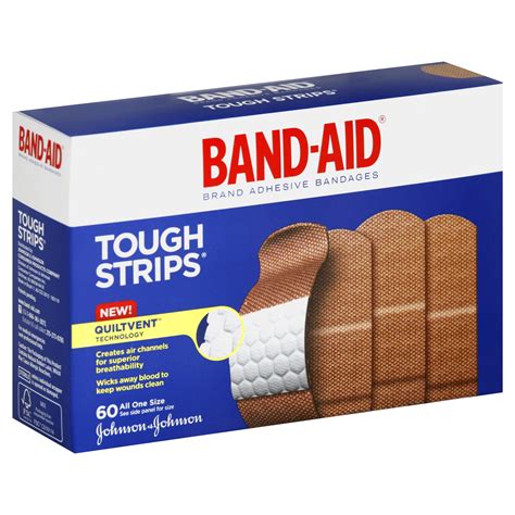 Band-Aid Brand Adhesive Bandages, Tough Strips, 60 Ct.