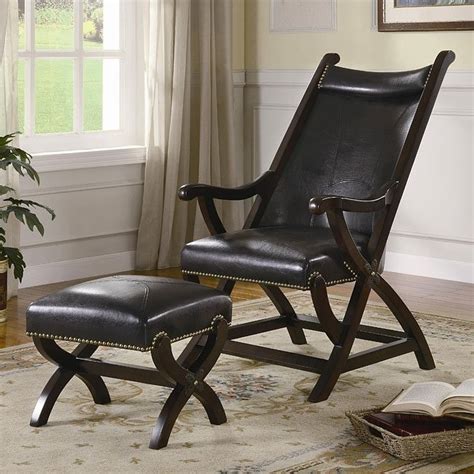 Leather Cigar Chair With Ottoman Coaster Furniture | Furniture Cart