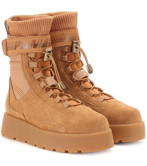 PUMA Scuba Suede Ankle Boots in Brown - Lyst