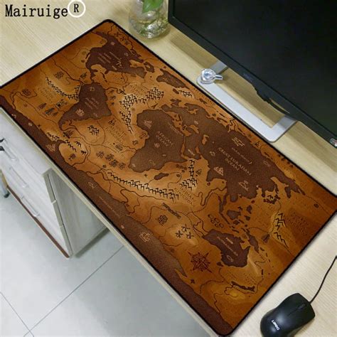 Mairuige World Map Large Gaming Mouse Pad XXL Lock Edge Mouse Pad Large ...