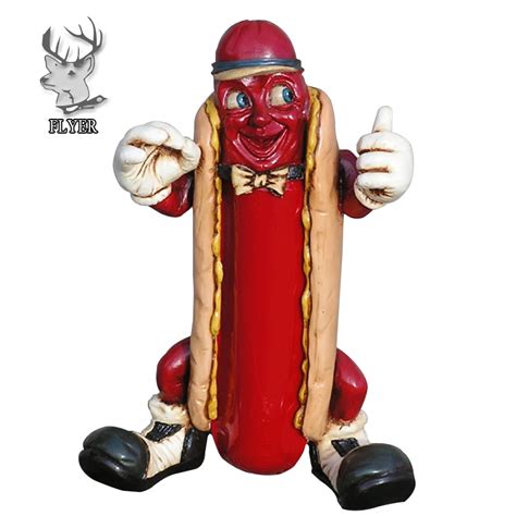 Shop decoration fiberglass food sculpture large hot dog statue, View ...