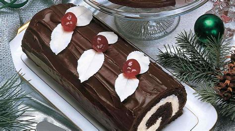 Chocolate and White Yule Log Recipe | Recipes