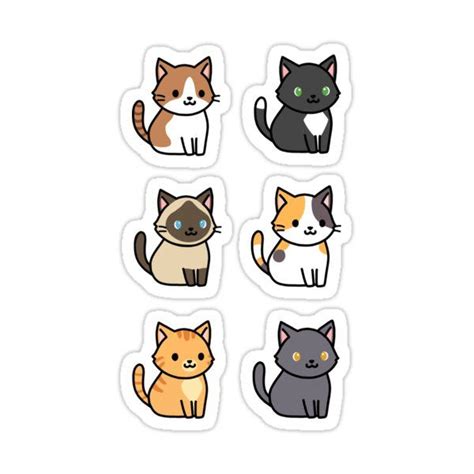 Cats Sticker by littlemandyart | Cute stickers, Cat stickers, Animal ...