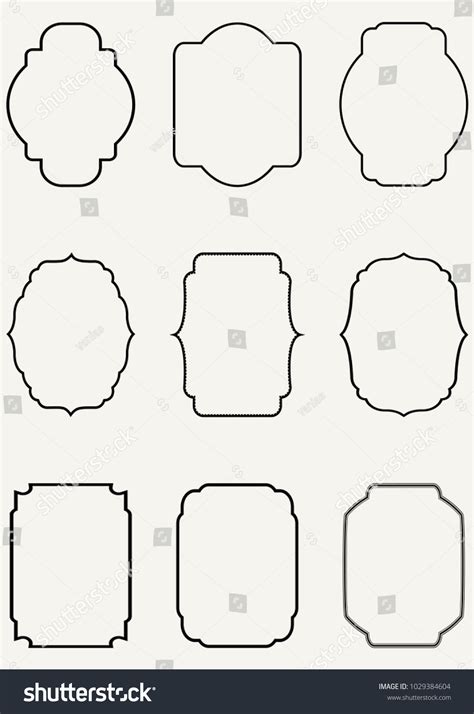 Vector Vintage Border Frame Set Stock Vector (Royalty Free) 1029384604