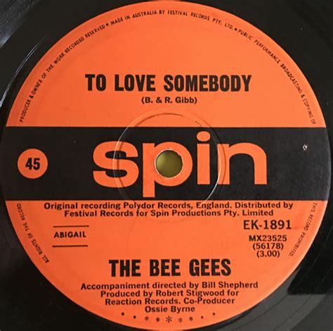 The Bee Gees – To Love Somebody (1967, Vinyl) - Discogs