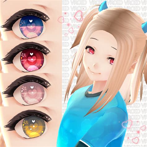 [Vroid] [4 free] Hearts eyes texture, Vroidテクスチャ 瞳テクスチャ アイズ Anime Eyes ...