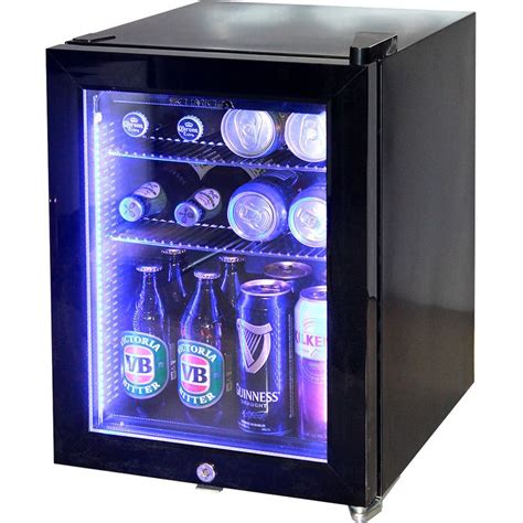 Mini Glass Door Bar Fridge Black Color Model SC23 Schmick With Lock Led ...