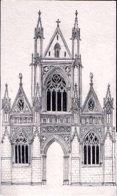 Simple Gothic Church Drawing – Warehouse of Ideas