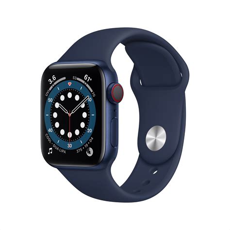 Apple Watch Series 6 GPS + Cellular, 40mm Blue Aluminum Case with Deep ...