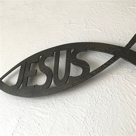 Jesus Fish With Text Metal Wall Art Available in 11 17 or - Etsy