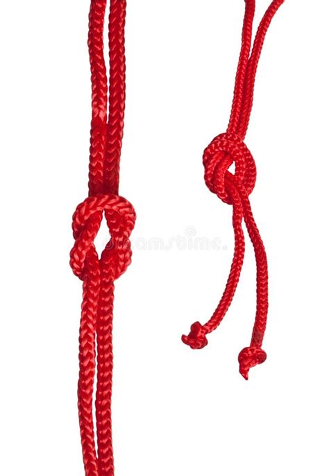 Red rope with knot stock image. Image of marine, pair - 23296613