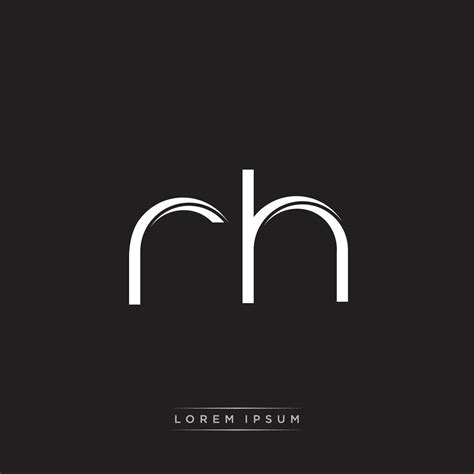 RH Initial Letter Split Lowercase Logo Modern Monogram Template ...